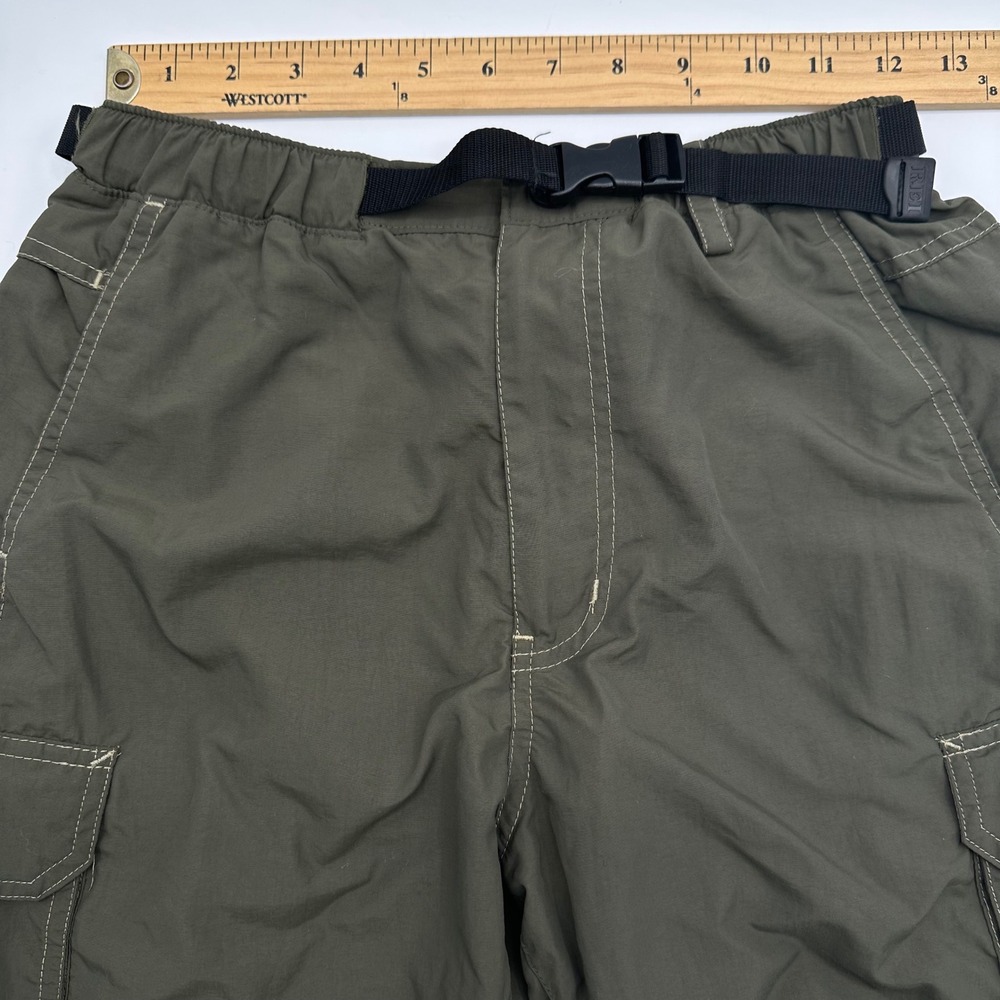 REI Sahara Mens Small Olive Green Nylon Cargo Hiking Shorts UPF 50 Belted Dry - Picture 4 of 9